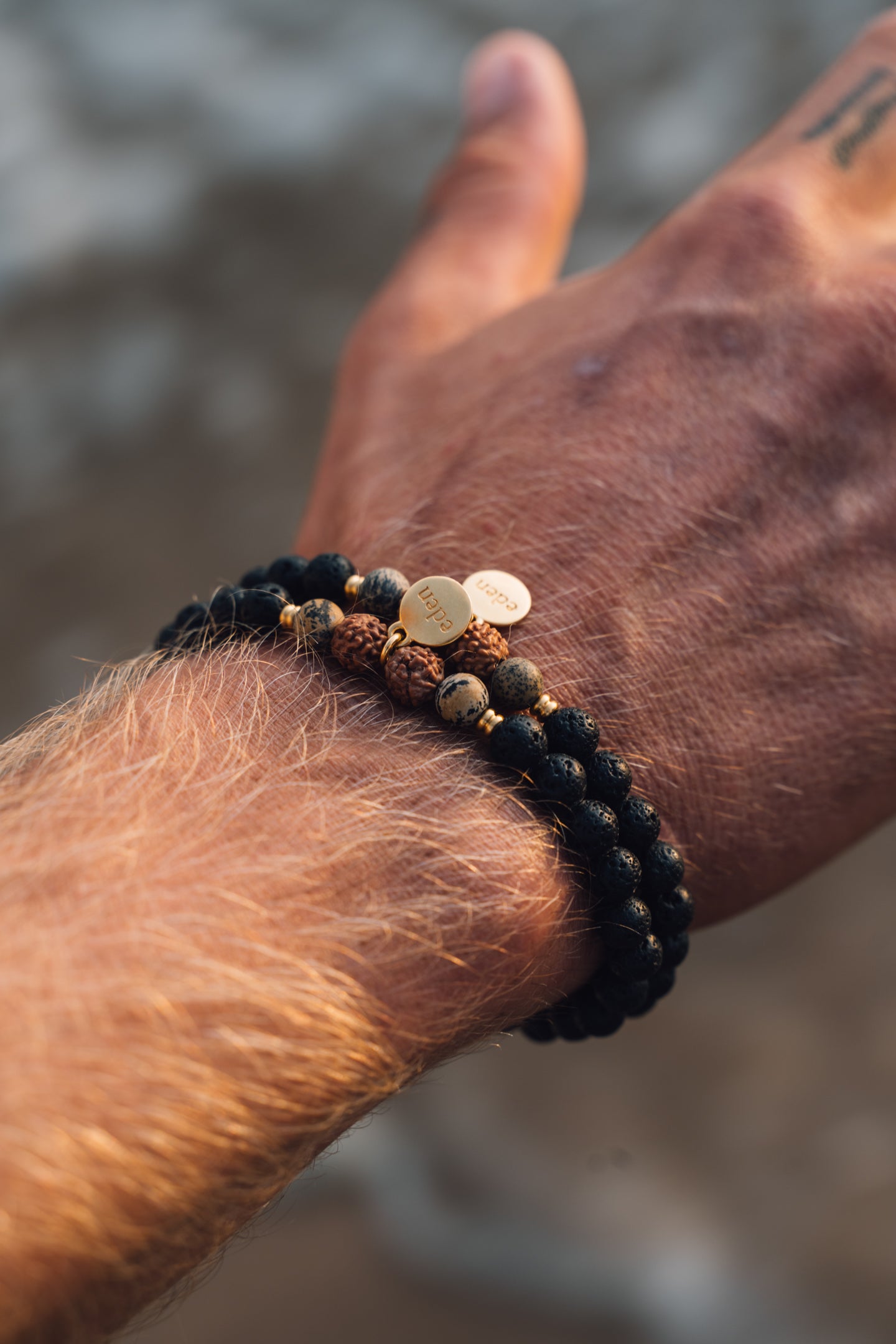 Armband Männer Herren Lava Gold Luxus Stärke