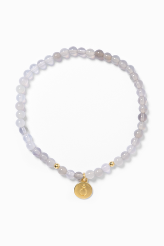 Graues Achat-Armband für Damen mit natürlichen Edelsteinperlen handgefertigt