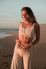 Yoga necklace ocean freshwater beads mala