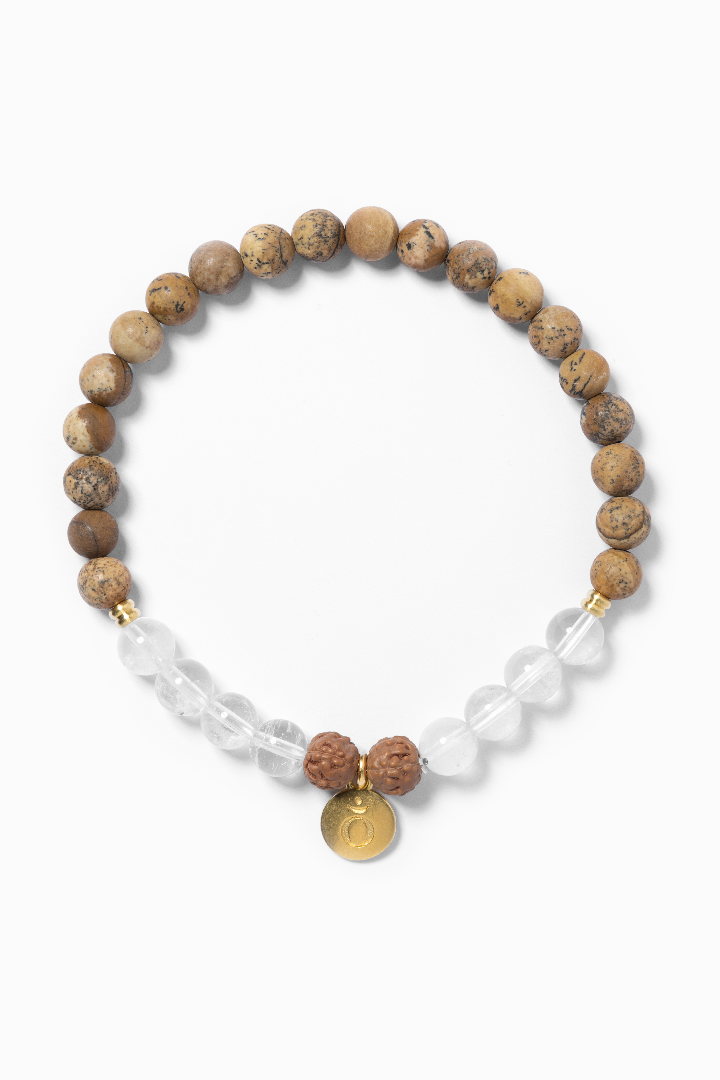 Boho Armband aus hellbraunem Japis Naturstein Handgemacht