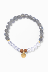 Echtes Edelstein Armband Labradorith und Bergkristall