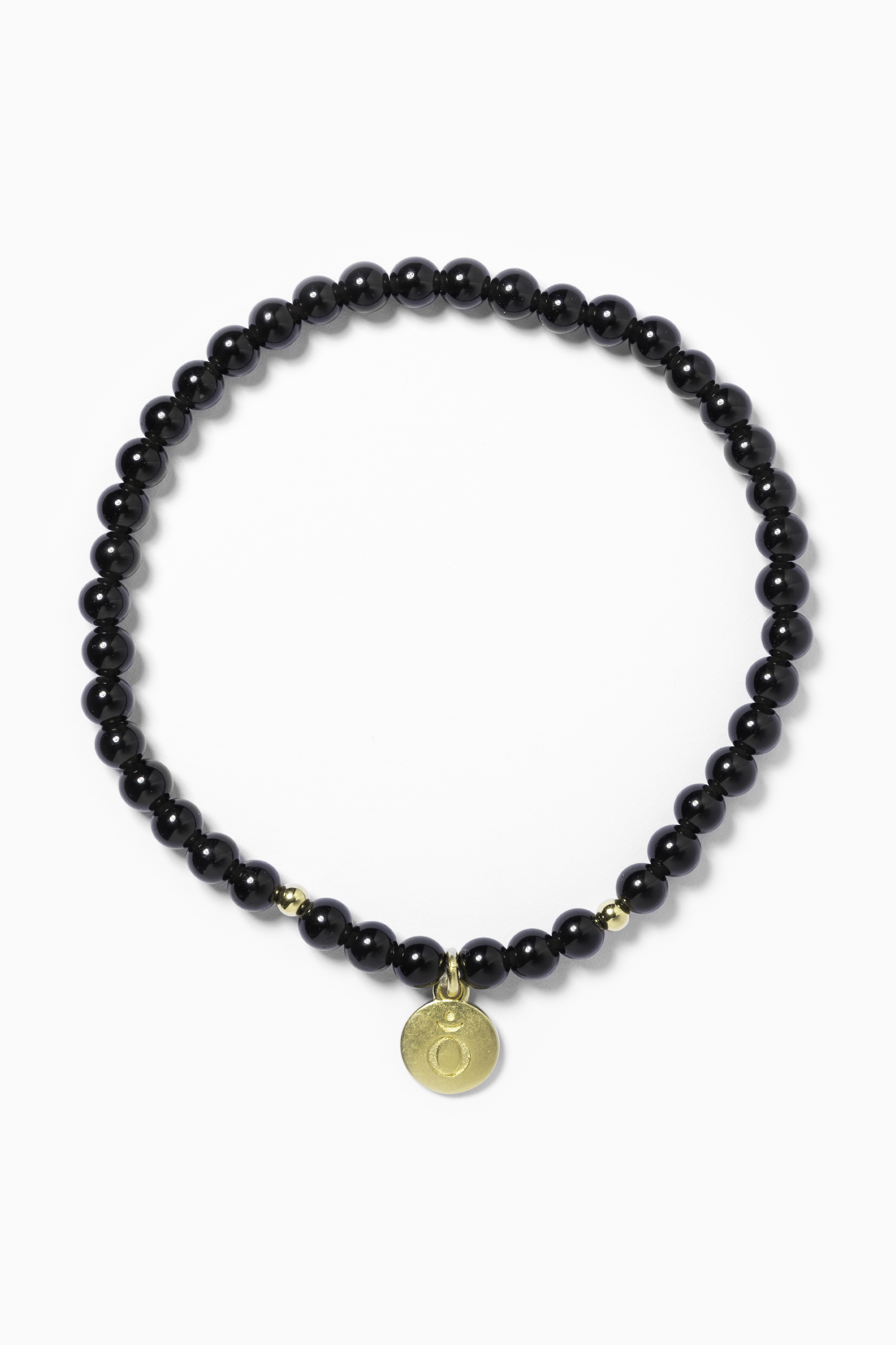 Filigranes edles Armband aus Obsidian mit Goldperlen