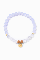 Handgemachtes Armband aus blauen Achat Perlen