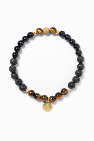 Protected Soul Armband Tigerauge Lava Obsidian
