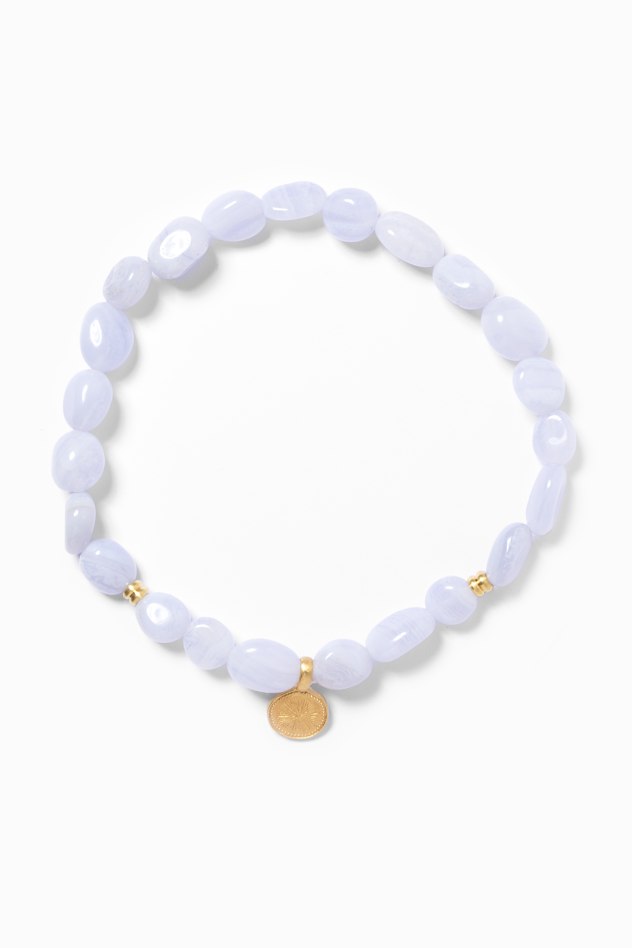 Armband aus blauem Achat für Intuition Balance. Yoga Schmuck.
