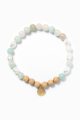 Armband für Sommer und Strand aus Amazonit mit echten Perlen