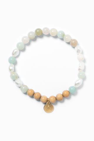 Armband für Sommer und Strand aus Amazonit mit echten Perlen