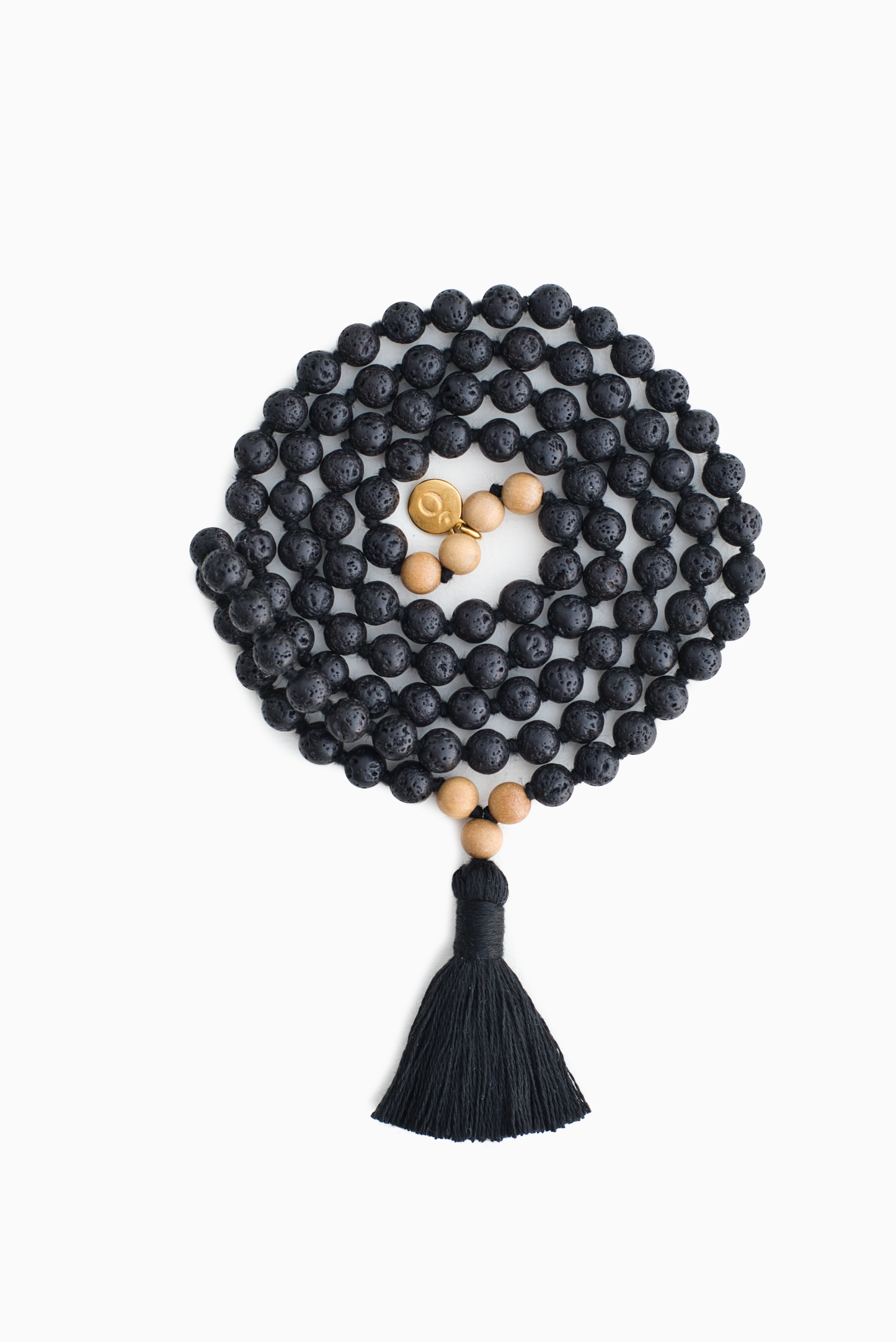 Earth Energy Malakette aus Lava schwarz mit 108 Perlen 